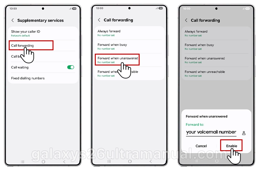 s26 ultra call forwarding