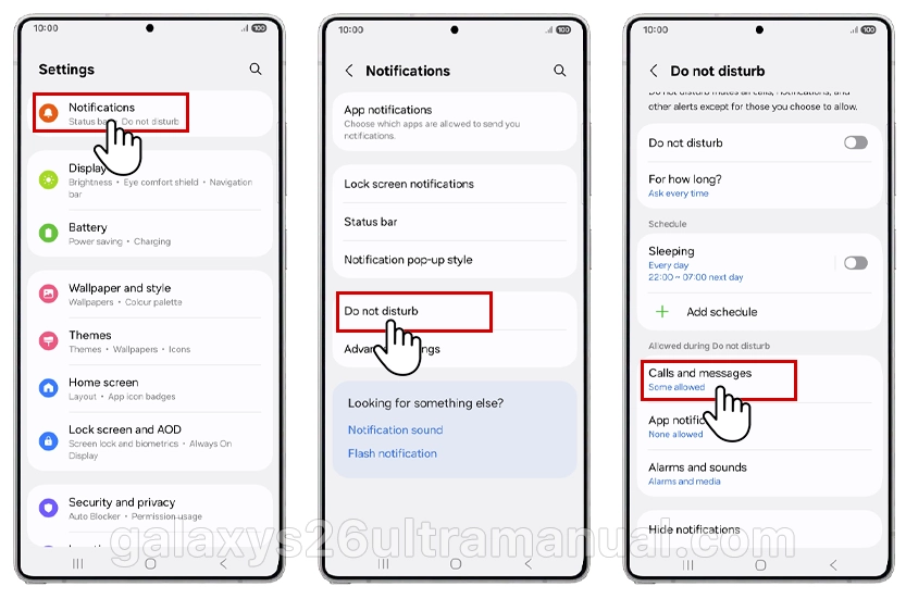 s26 ultra do not disturb