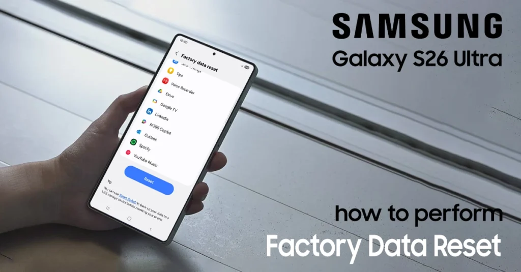 factory reset galaxy s26 ultra