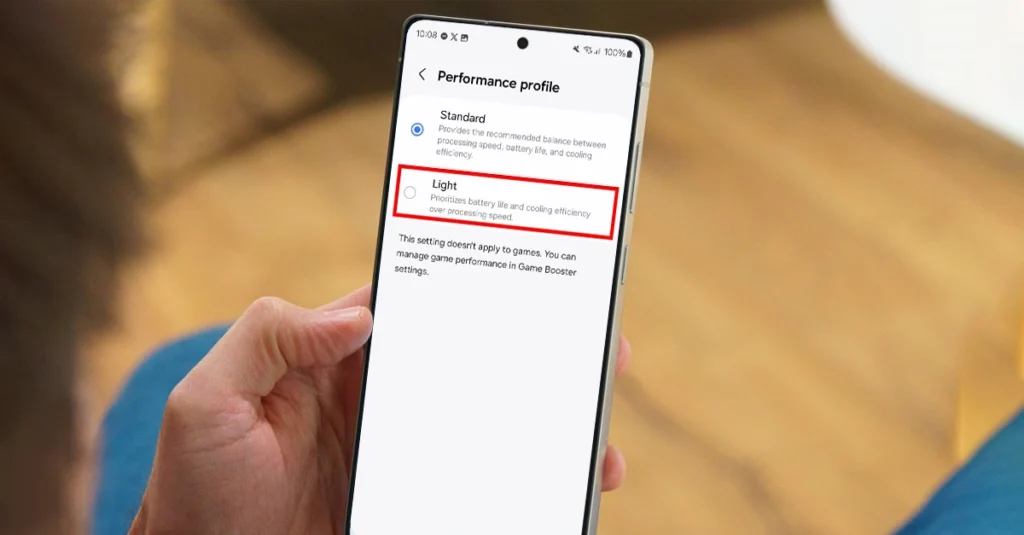 switch to light performance profile