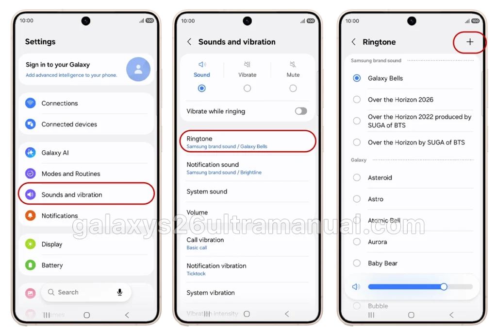add song to samsung s26 ultra