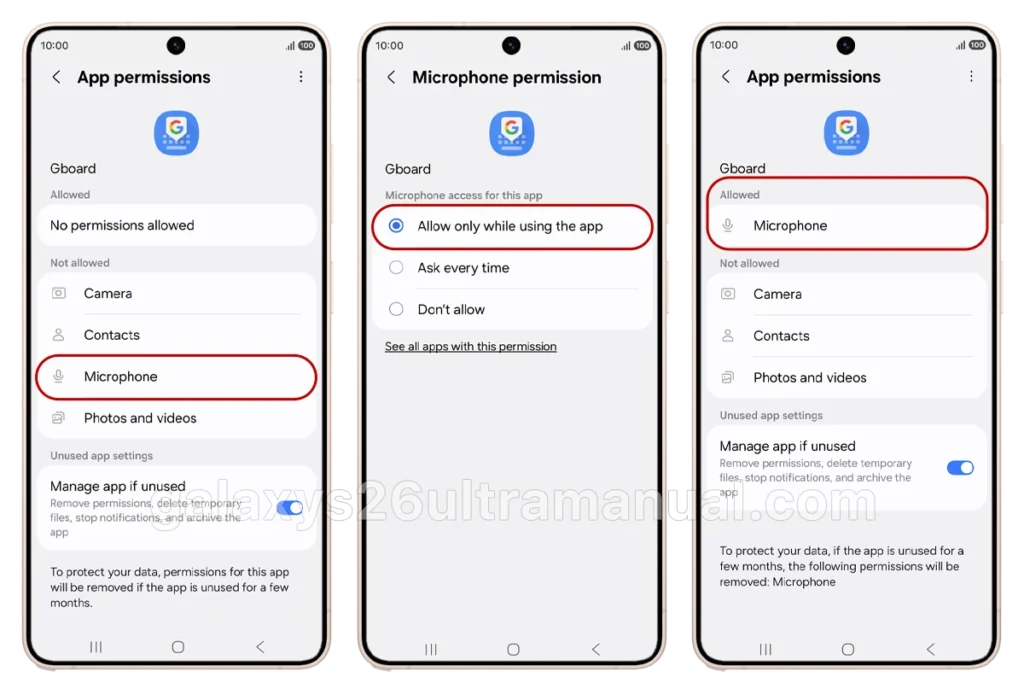 microphone permissions