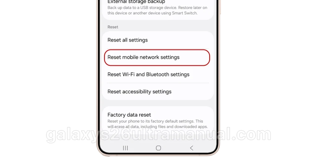 reset mobile network settings