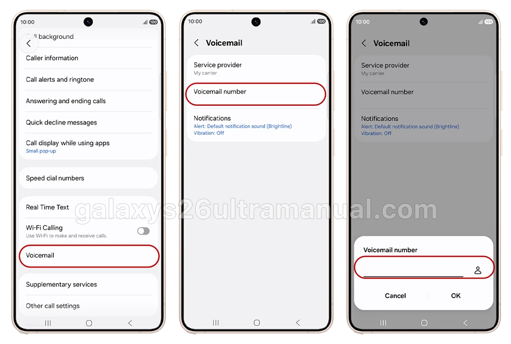 verify and update your voicemail number